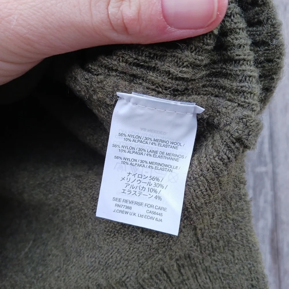 J. Crew‎ Sz XXS V-Neck Front-Pocket Forest Green Tunic Sweater in Supersoft Yarn